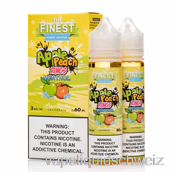 Apfel-Pfirsich-Sauerringe-Menthol - Die Feinste Süßigkeiten-Edition - 120 Ml 6 Mg Vape Schweiz